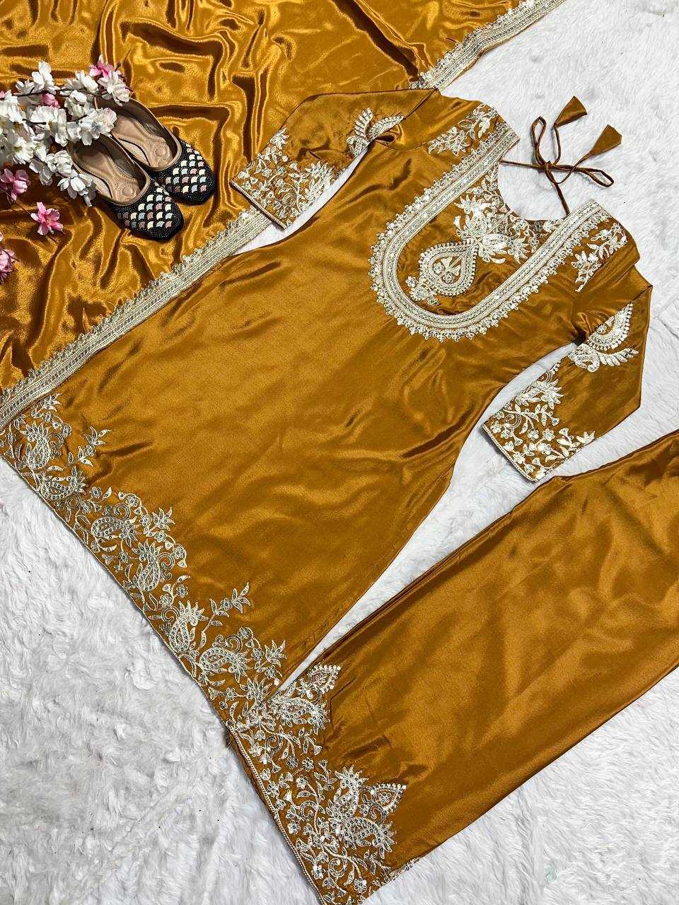 Ynf Chinon Silk KESH515 3022 Suits & Dresses Wholesale Embroidery Suits Ladies Silk Suit Designer Suits Manufacturer