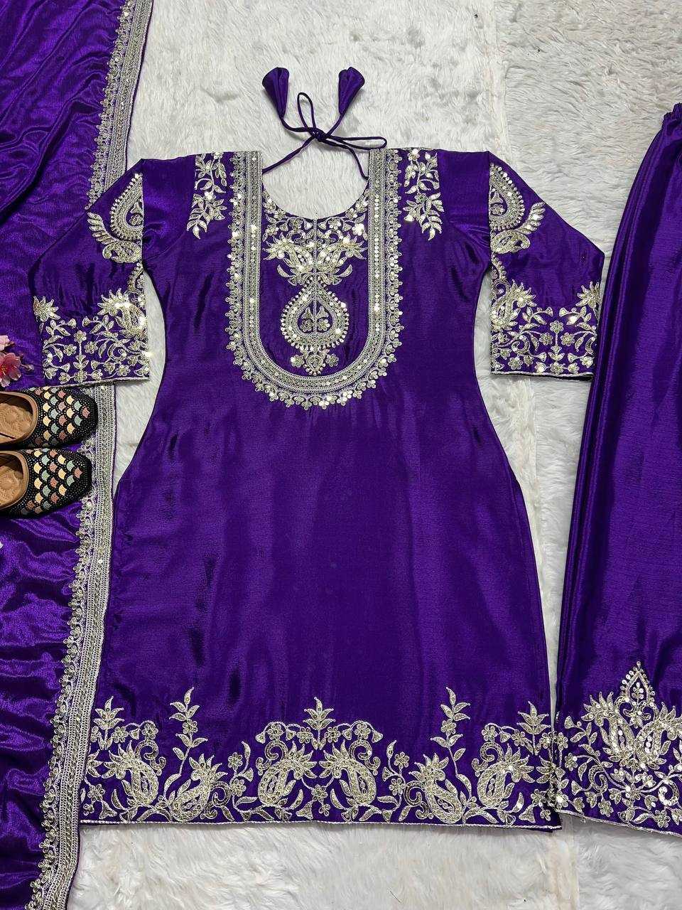 Ynf Chinon Silk KESH515 3022 Suits & Dresses Wholesale Embroidery Suits Ladies Silk Suit Designer Suits Manufacturer