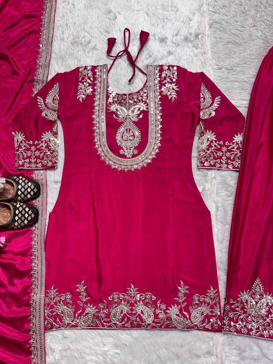 Ynf Chinon Silk KESH515 3022 Suits & Dresses Wholesale Embroidery Suits Ladies Silk Suit Designer Suits Manufacturer