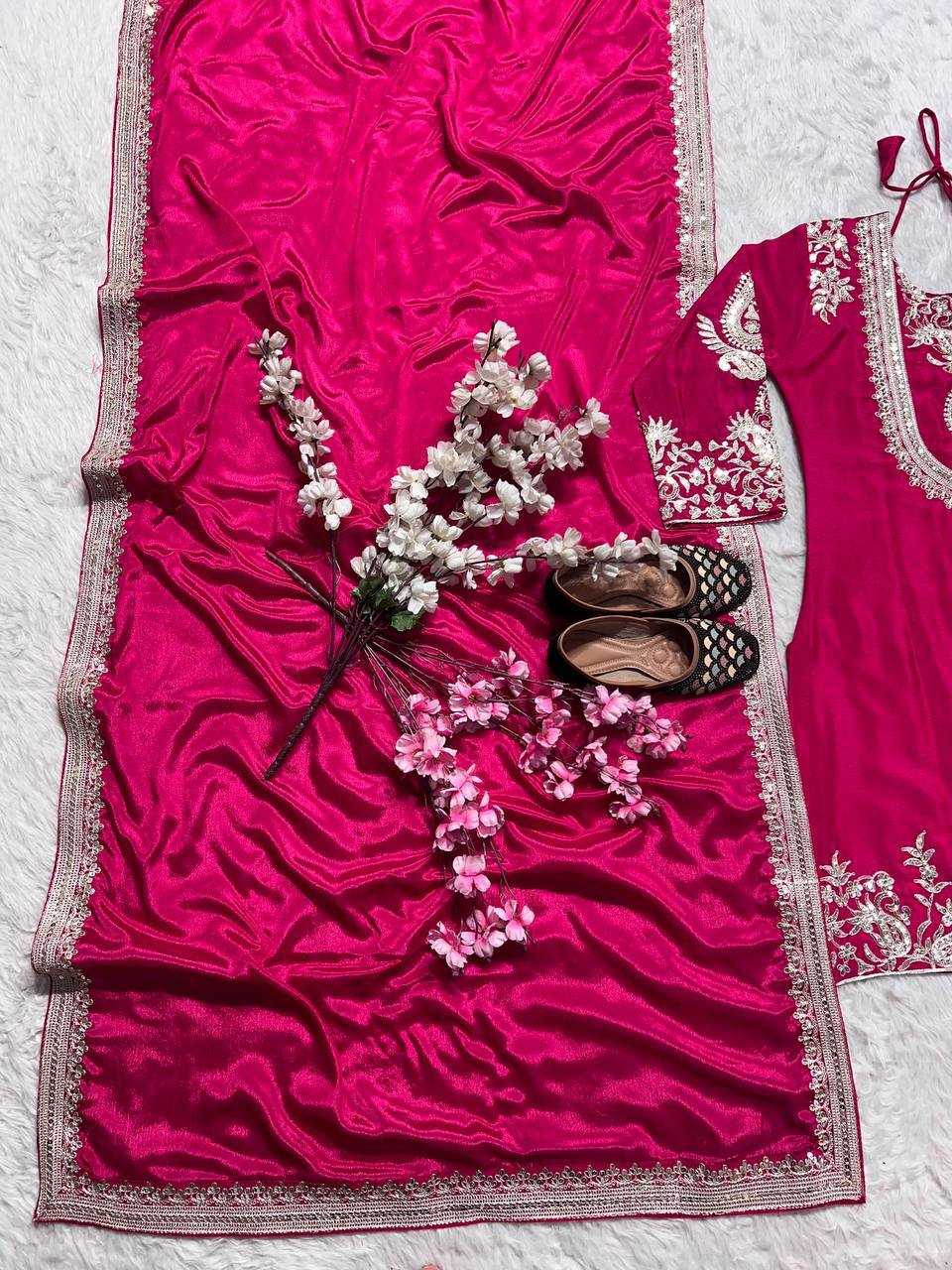 Ynf Chinon Silk KESH515 3022 Suits & Dresses Wholesale Embroidery Suits Ladies Silk Suit Designer Suits Manufacturer