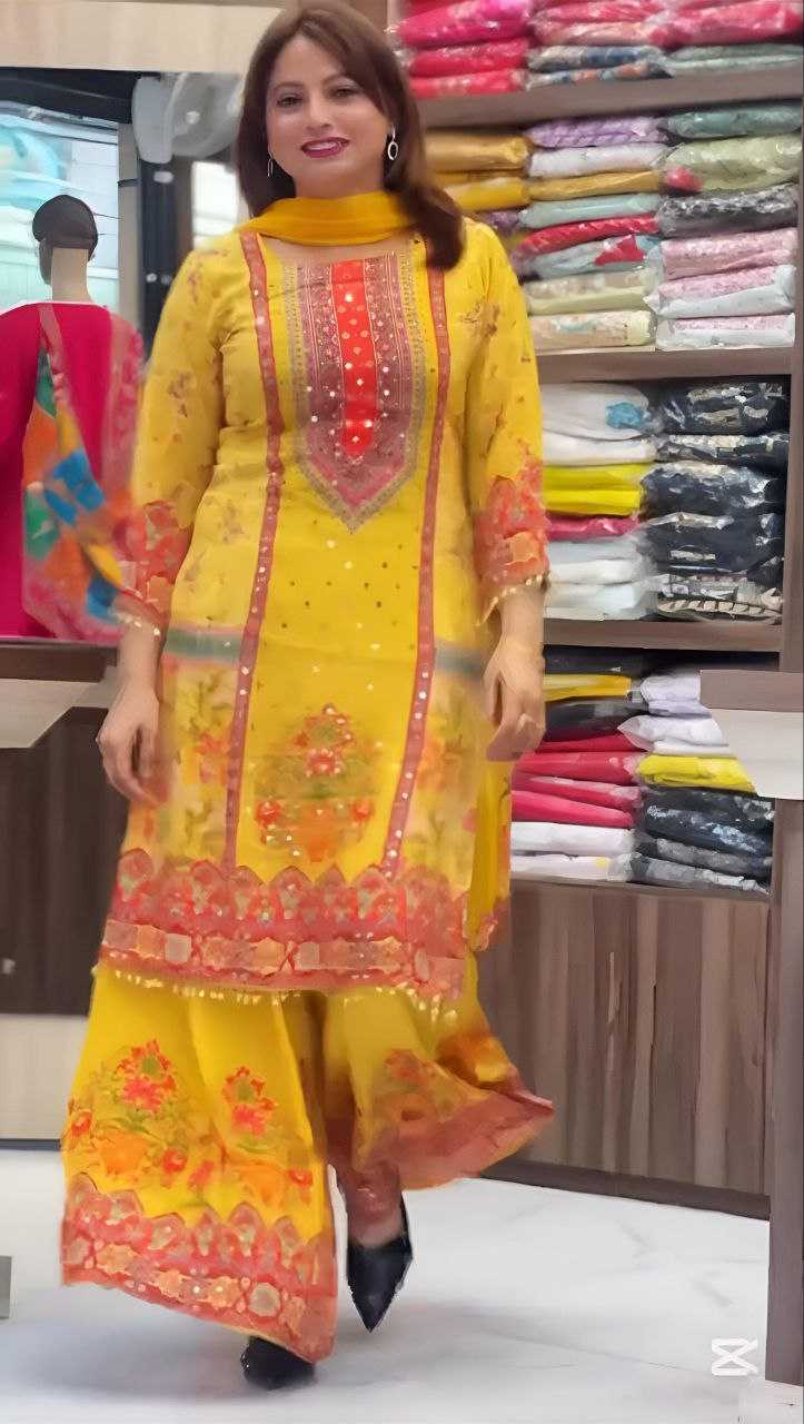 Ynf Chinon Silk KESH516 9282 Suits & Dresses Wedding Collections Festive Collections Wholesale Printed Suits Palazzo Suit Ladies Silk Suit Manufacturer