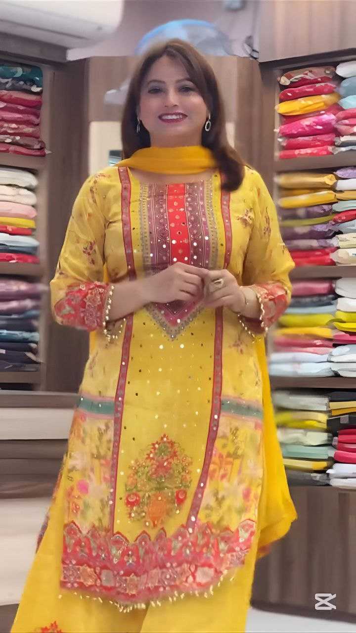 Ynf Chinon Silk KESH516 9282 Suits & Dresses Wedding Collections Festive Collections Wholesale Printed Suits Palazzo Suit Ladies Silk Suit Manufacturer