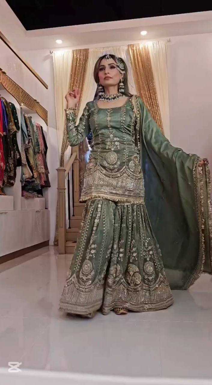 Ynf Chinon Silk KESH523 072 Suits & Dresses Wholesale Sharara Salwar Suits Ladies Silk Suit Wedding Suits Manufacturer
