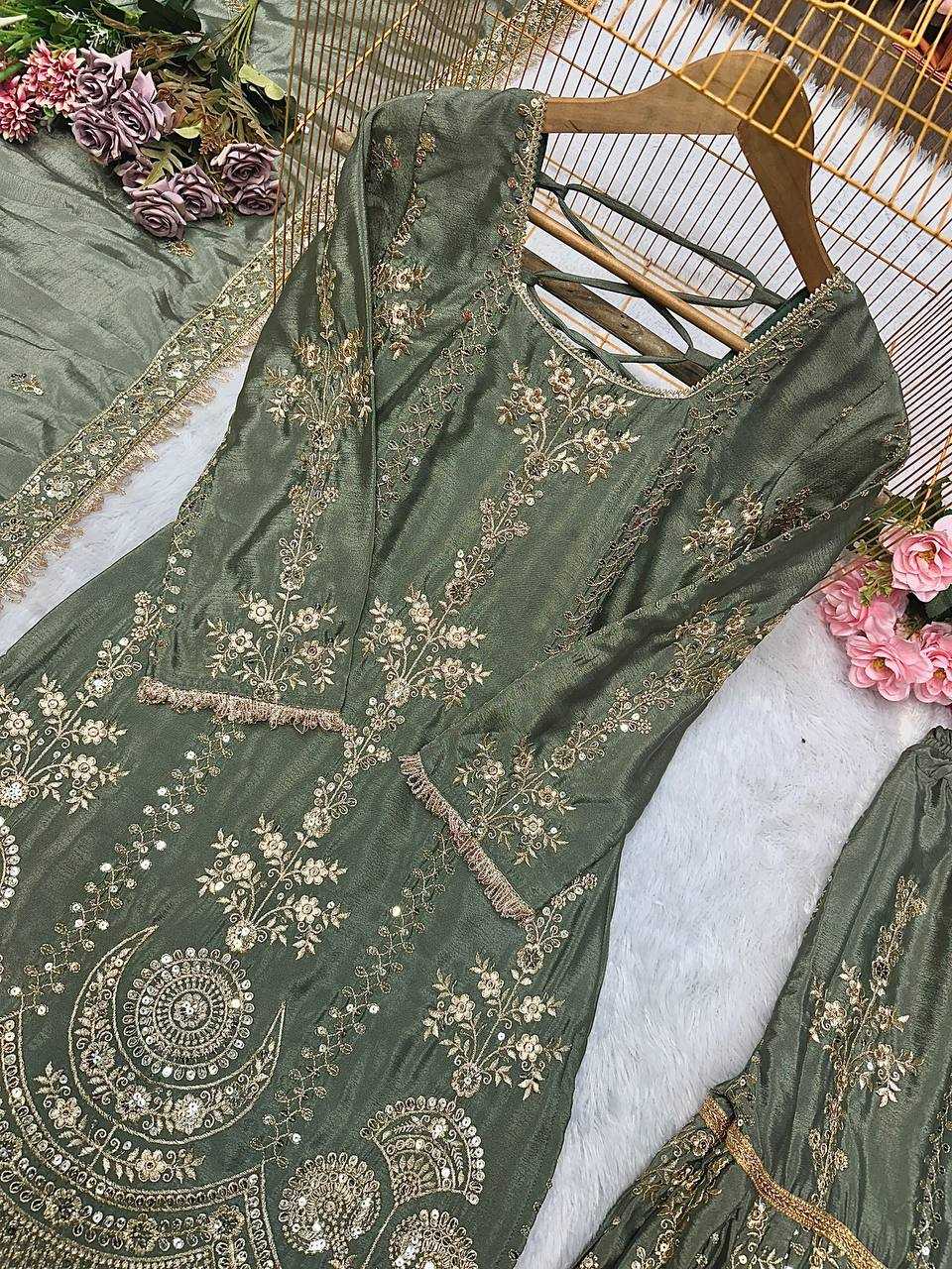 Ynf Chinon Silk KESH523 072 Suits & Dresses Wholesale Sharara Salwar Suits Ladies Silk Suit Wedding Suits Manufacturer