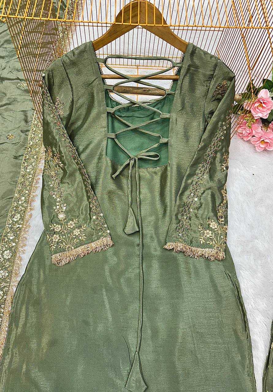 Ynf Chinon Silk KESH523 072 Suits & Dresses Wholesale Sharara Salwar Suits Ladies Silk Suit Wedding Suits Manufacturer