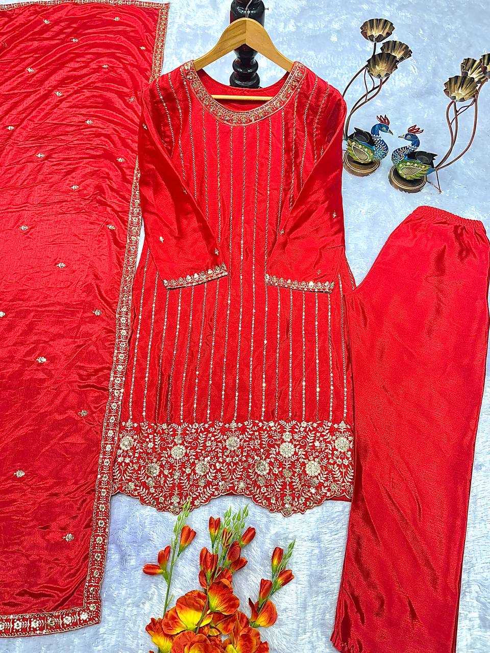 Ynf Chinon Silk KESH523 079 Suits & Dresses Wholesale Embroidery Suits Party wear suits Silk Suits Manufacturer