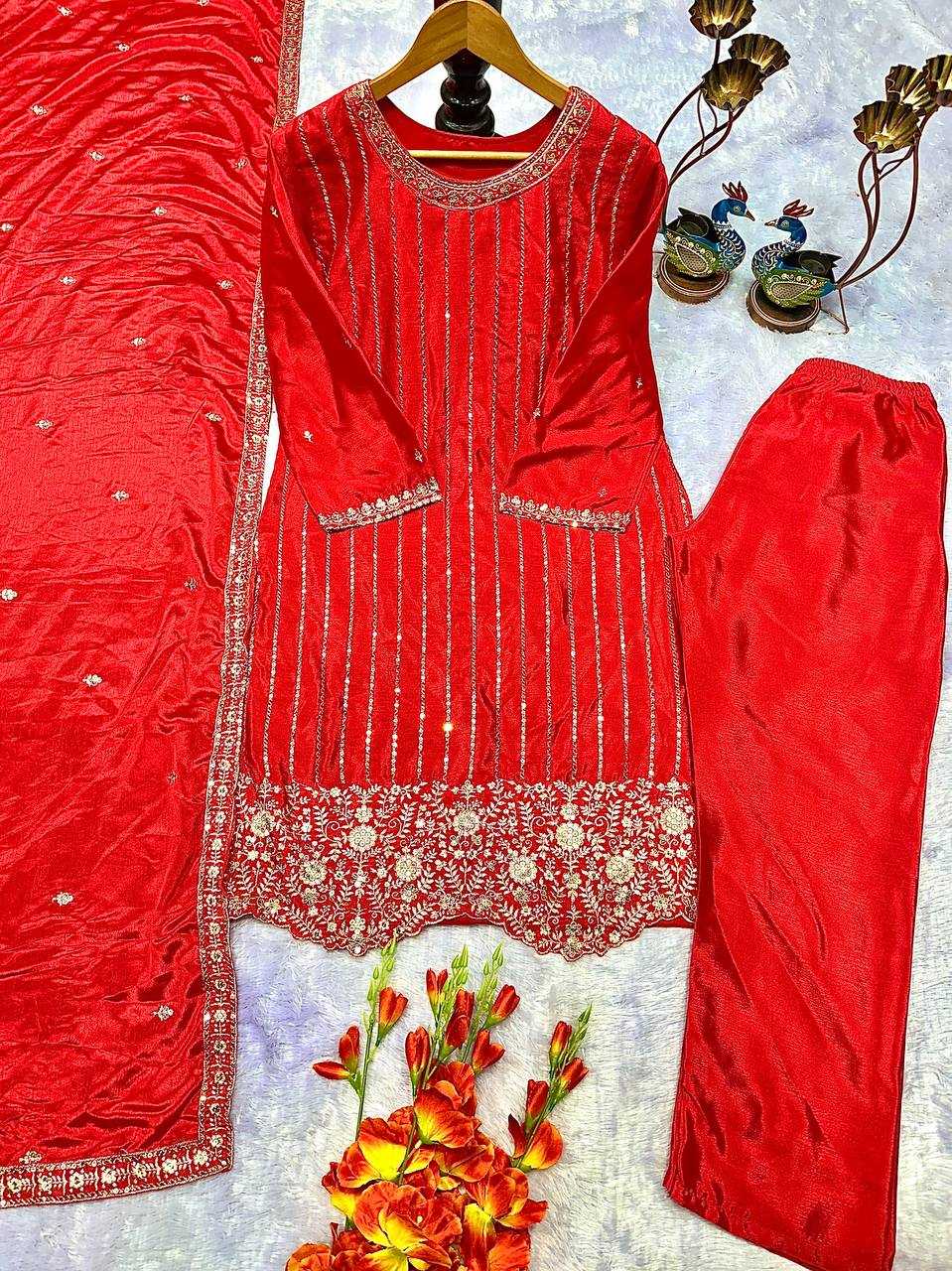 Ynf Chinon Silk KESH523 079 Suits & Dresses Wholesale Embroidery Suits Party wear suits Silk Suits Manufacturer