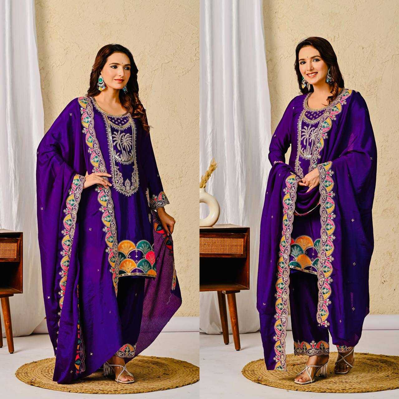 Ynf Chinon Silk KESH528 4001 Suits & Dresses Wholesale Embroidery Suits Party wear suits Silk Suits Manufacturer