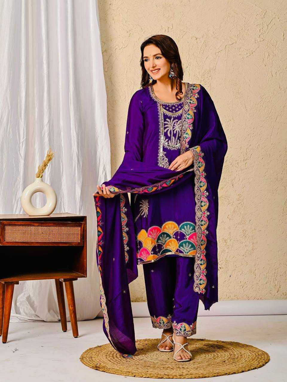Ynf Chinon Silk KESH528 4001 Suits & Dresses Wholesale Embroidery Suits Party wear suits Silk Suits Manufacturer