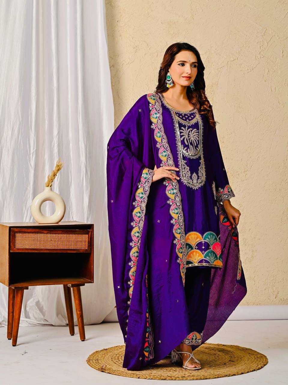 Ynf Chinon Silk KESH528 4001 Suits & Dresses Wholesale Embroidery Suits Party wear suits Silk Suits Manufacturer