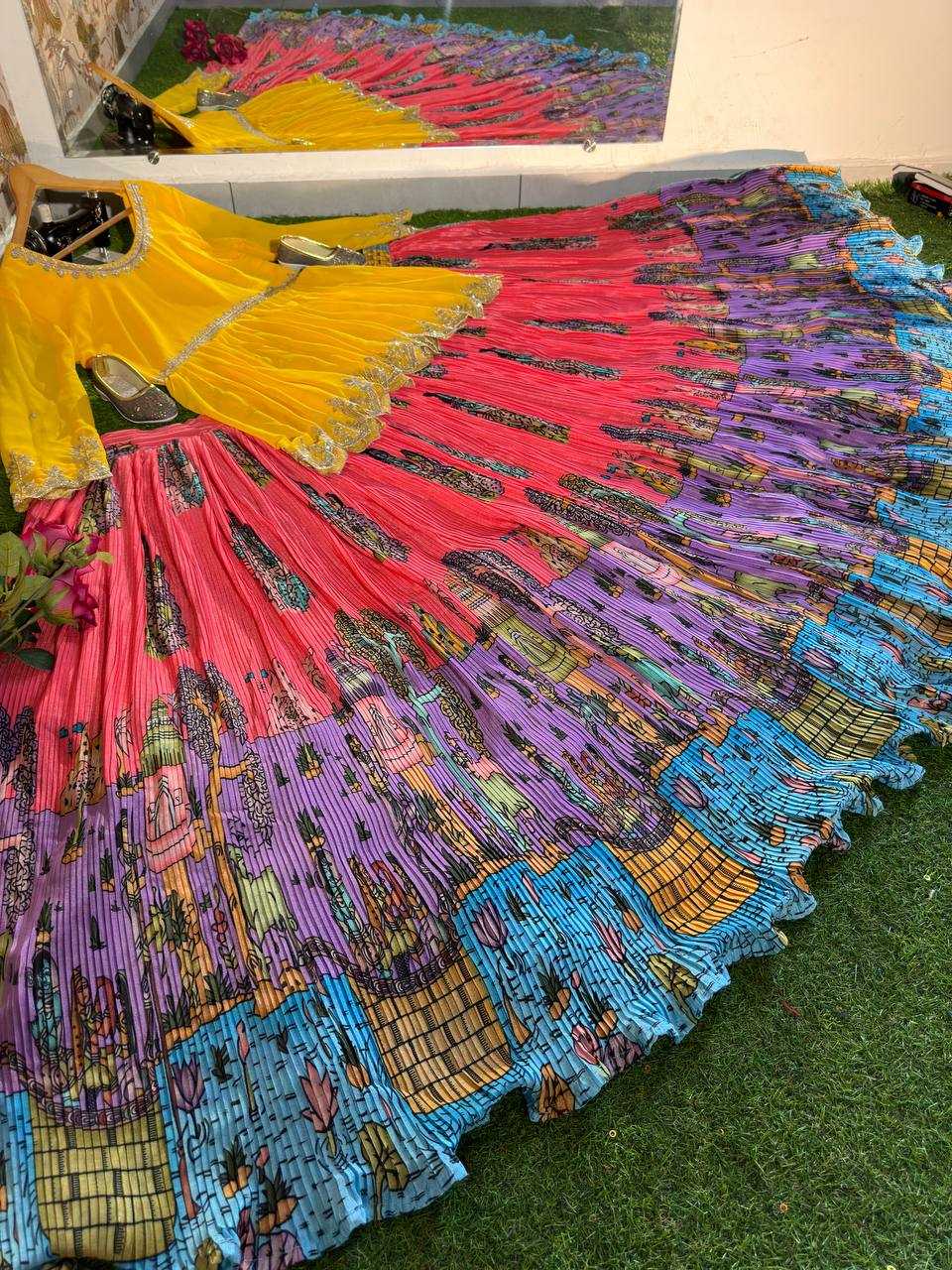 Ynf Chinon Silk KESH533 5024 Lehengas Wholesale Kalamkari Lehenga Silk Lehenga Embroidered Lehenga Manufacturer