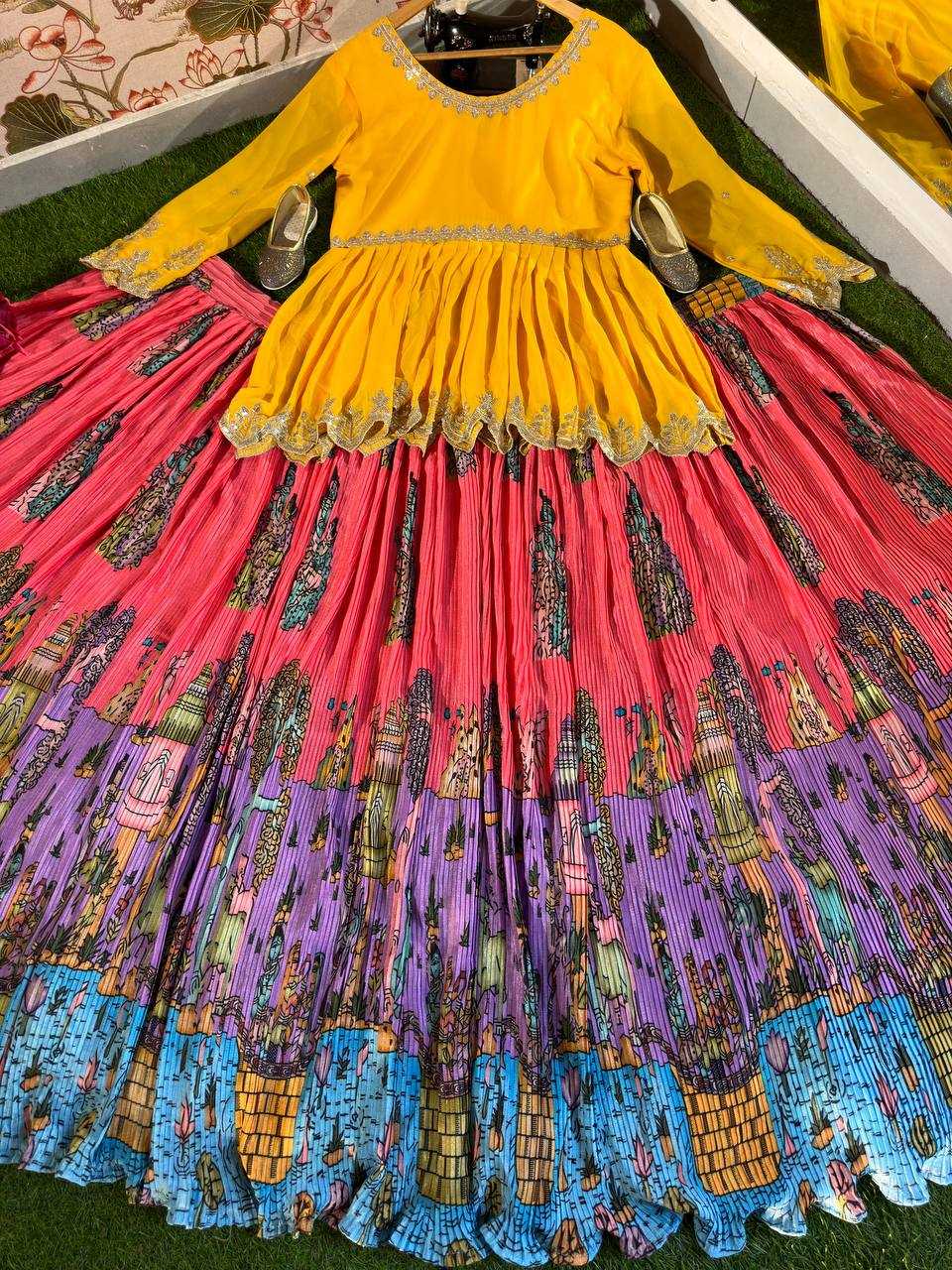 Ynf Chinon Silk KESH533 5024 Lehengas Wholesale Kalamkari Lehenga Silk Lehenga Embroidered Lehenga Manufacturer