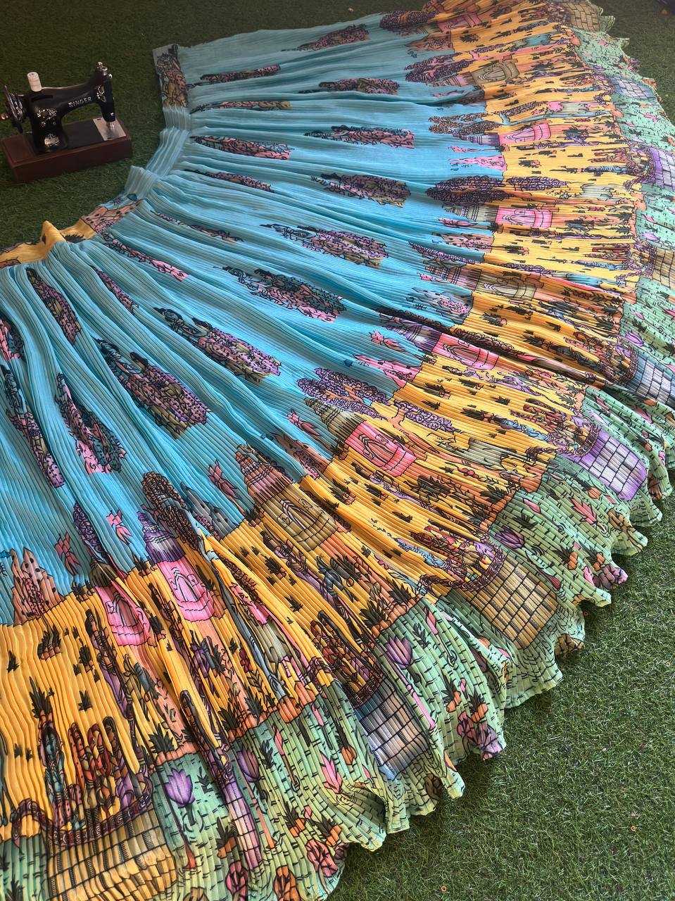 Ynf Chinon Silk KESH533 5024 Lehengas Wholesale Kalamkari Lehenga Silk Lehenga Embroidered Lehenga Manufacturer
