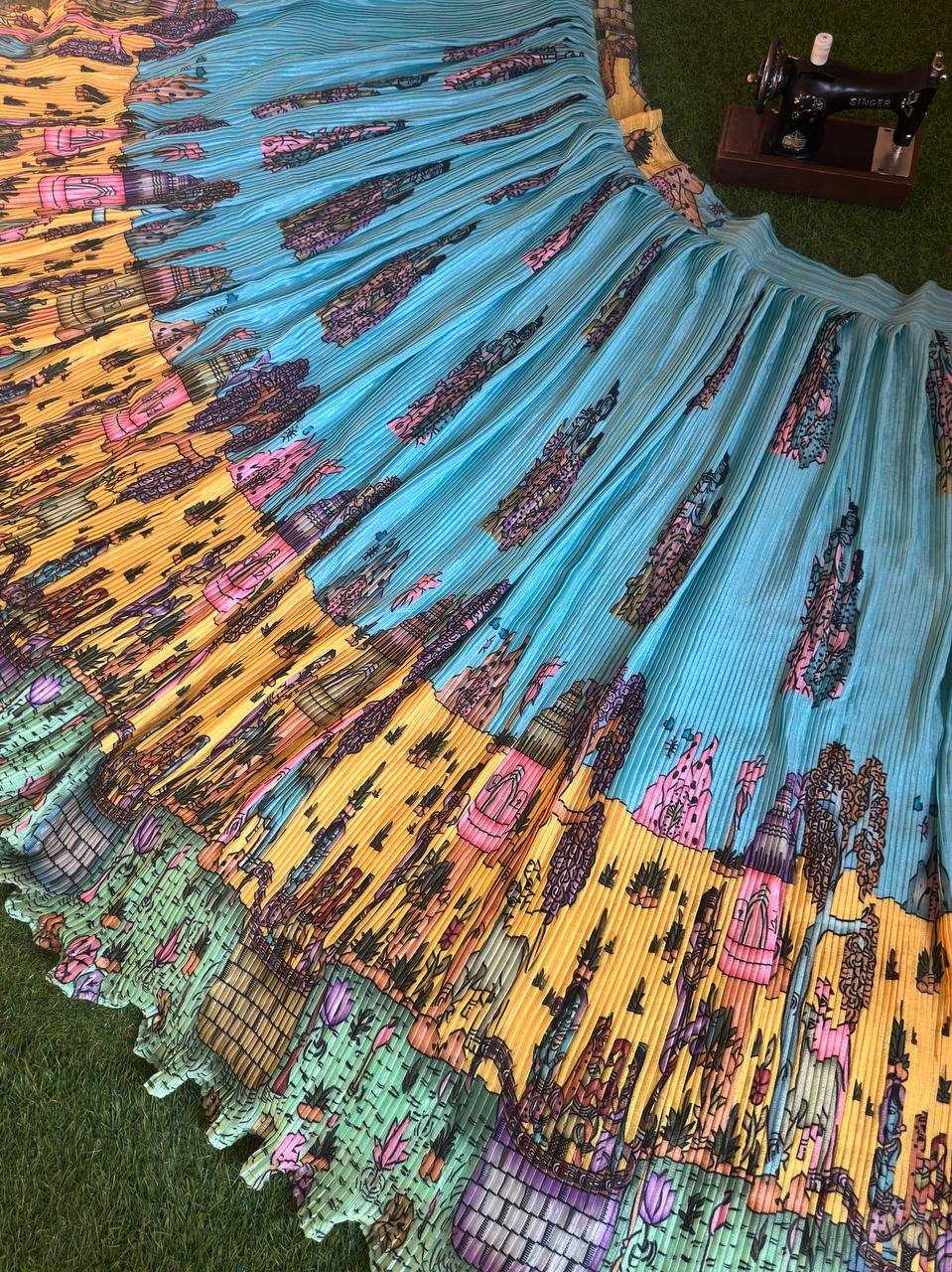 Ynf Chinon Silk KESH533 5024 Lehengas Wholesale Kalamkari Lehenga Silk Lehenga Embroidered Lehenga Manufacturer