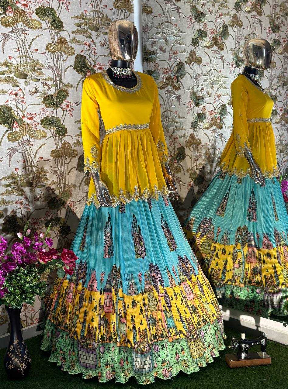 Ynf Chinon Silk KESH533 5024 Lehengas Wholesale Kalamkari Lehenga Silk Lehenga Embroidered Lehenga Manufacturer