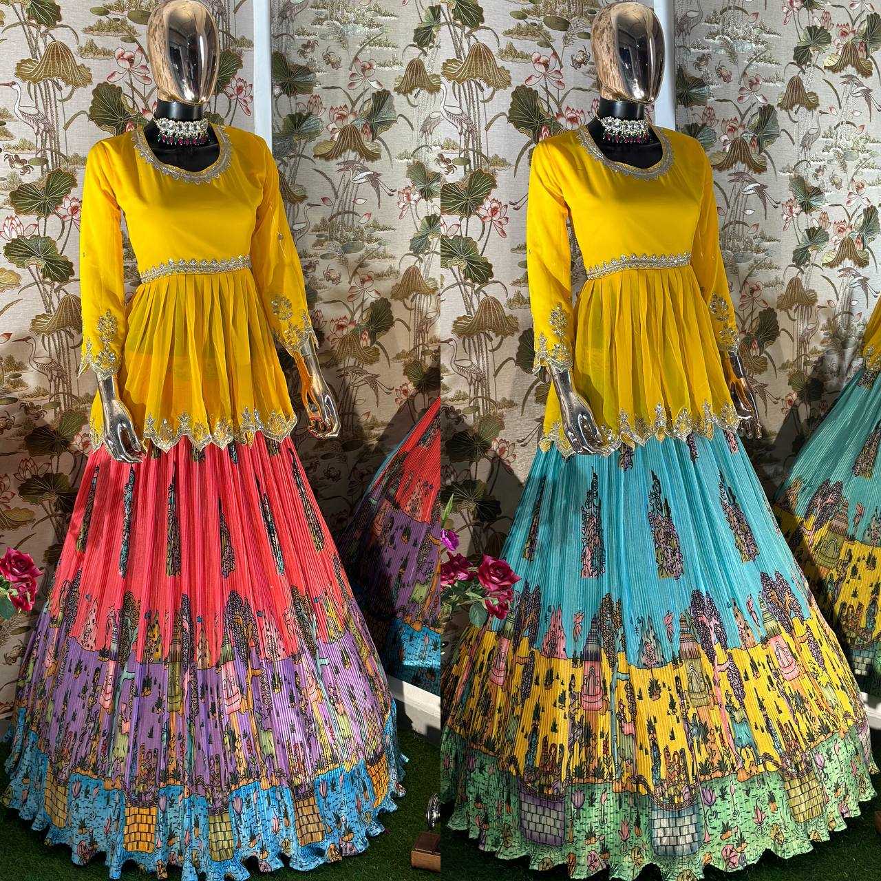 Ynf Chinon Silk KESH533 5024 Lehengas Wholesale Kalamkari Lehenga Silk Lehenga Embroidered Lehenga Manufacturer