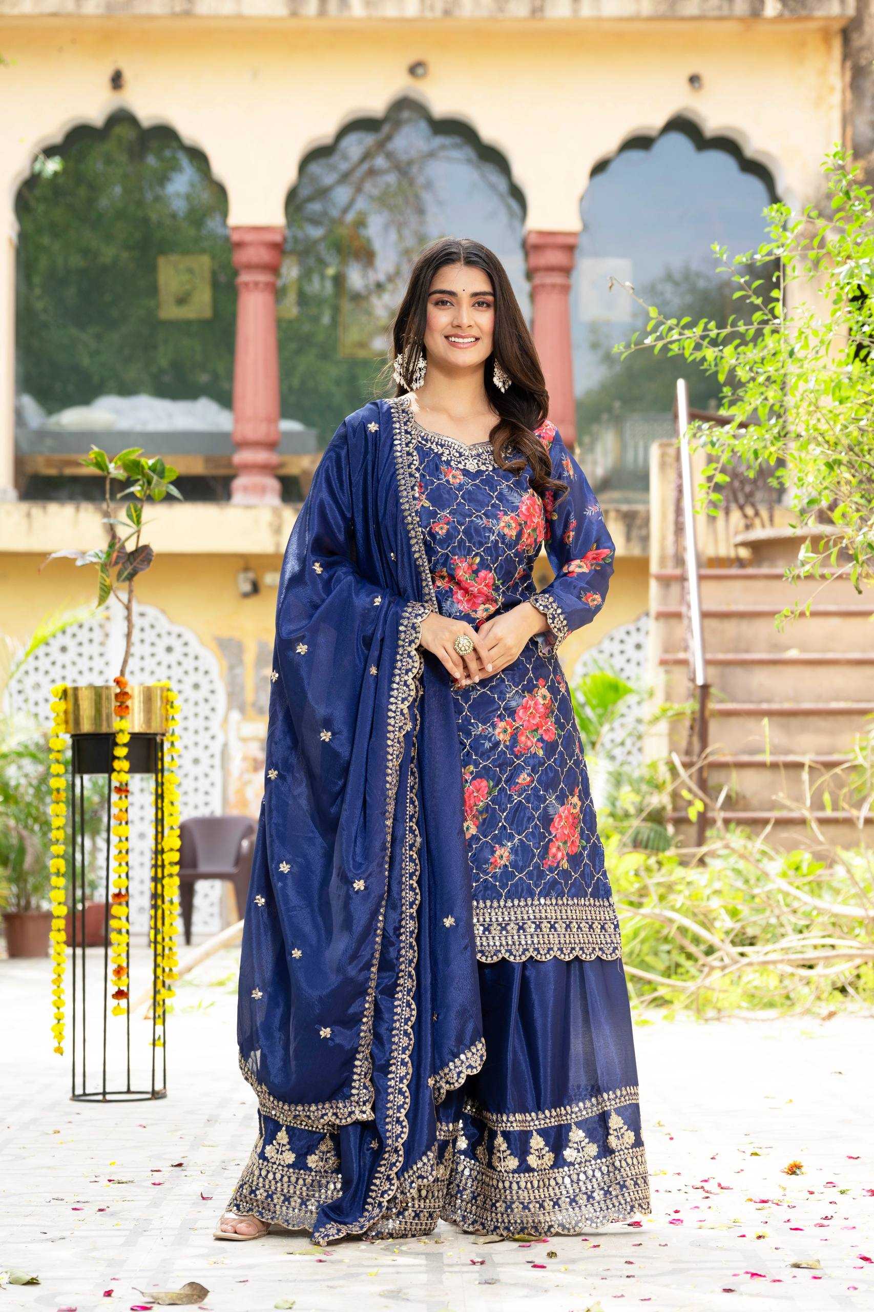 Ynf Chinon Silk KESH533 5085 Kurti Wholesale Printed Kurtis Fancy Kurti Embroidered Kurtis Manufacturer