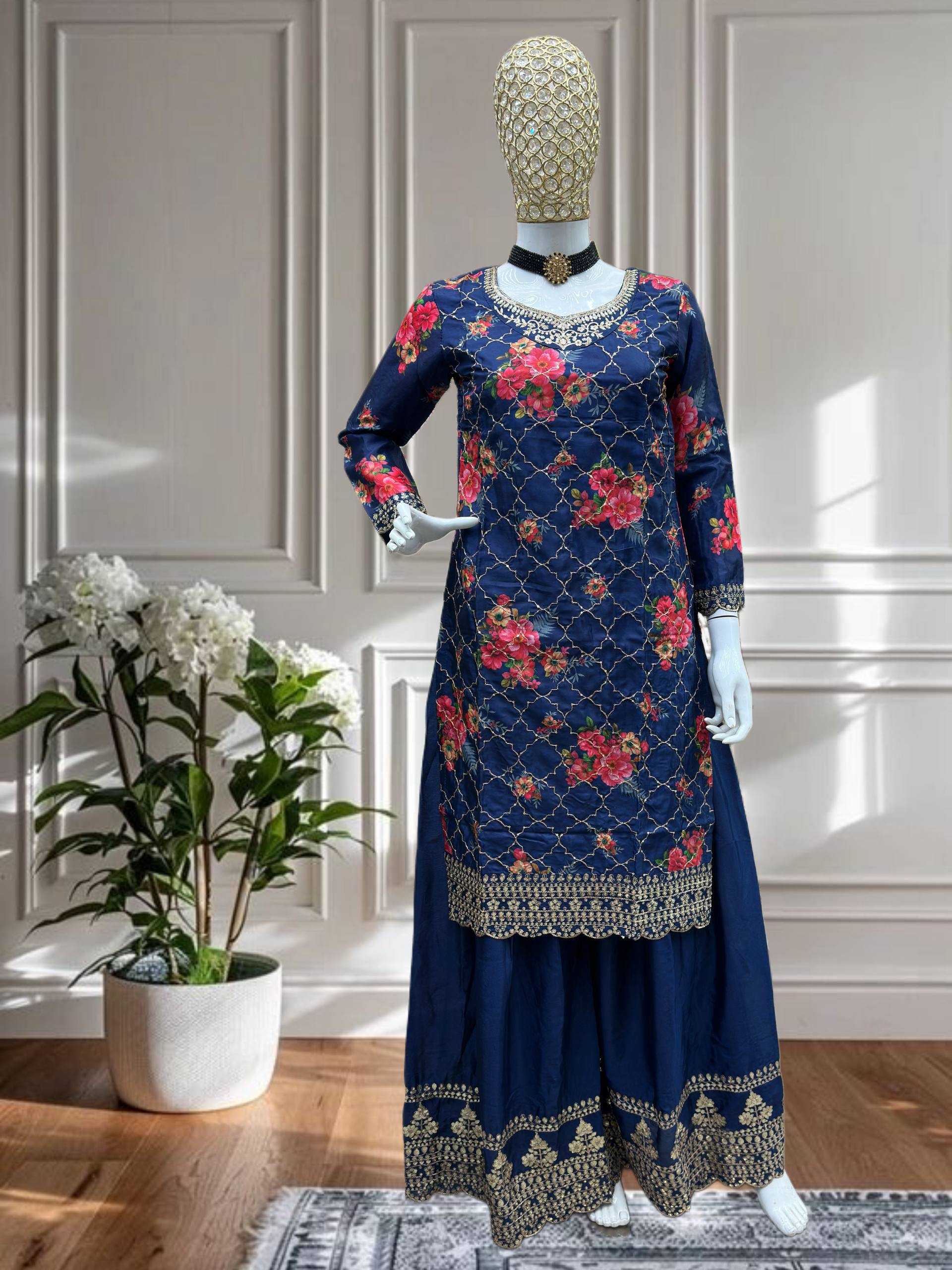 Ynf Chinon Silk KESH533 5085 Kurti Wholesale Printed Kurtis Fancy Kurti Embroidered Kurtis Manufacturer