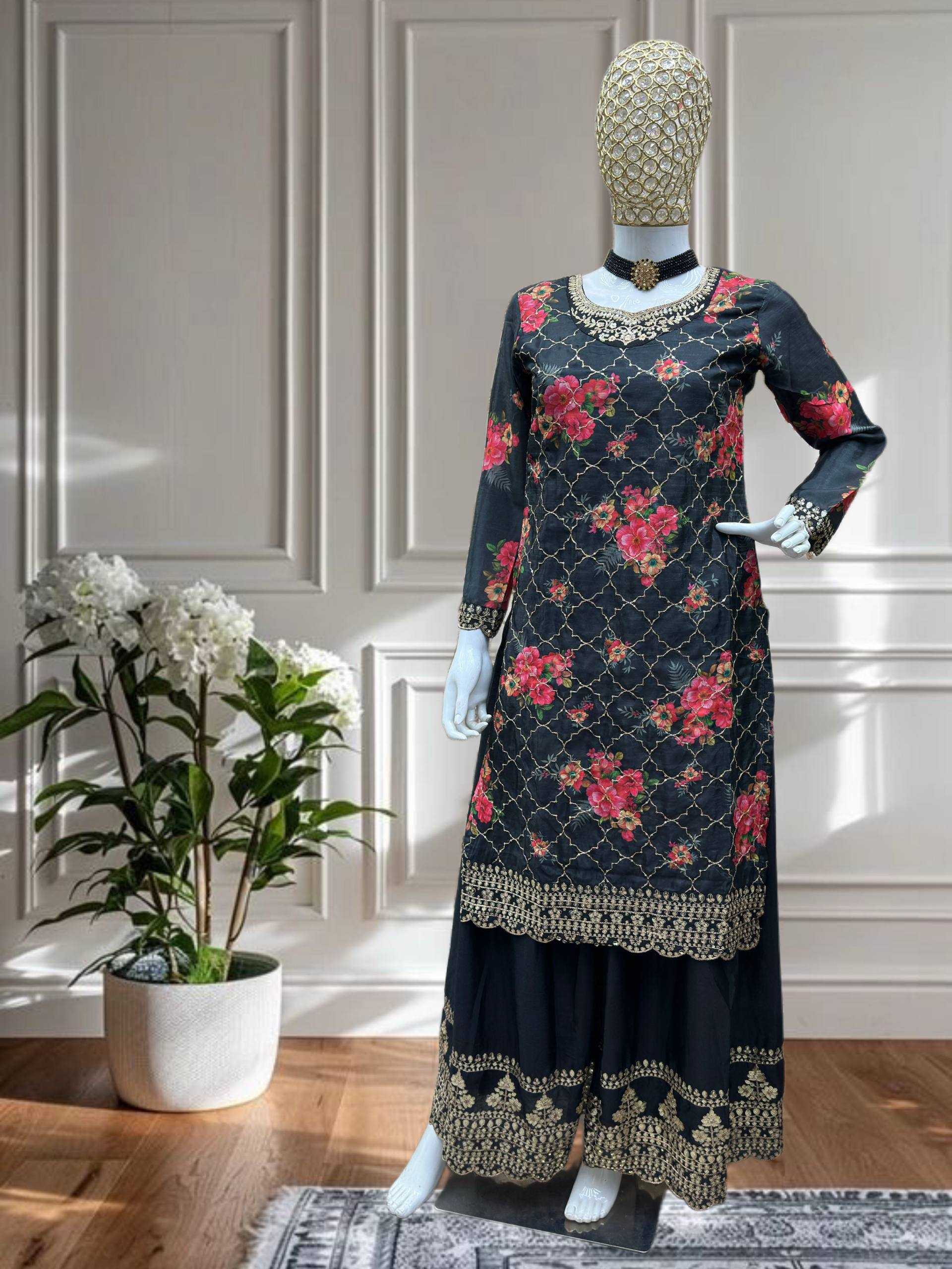 Ynf Chinon Silk KESH533 5085 Kurti Wholesale Printed Kurtis Fancy Kurti Embroidered Kurtis Manufacturer