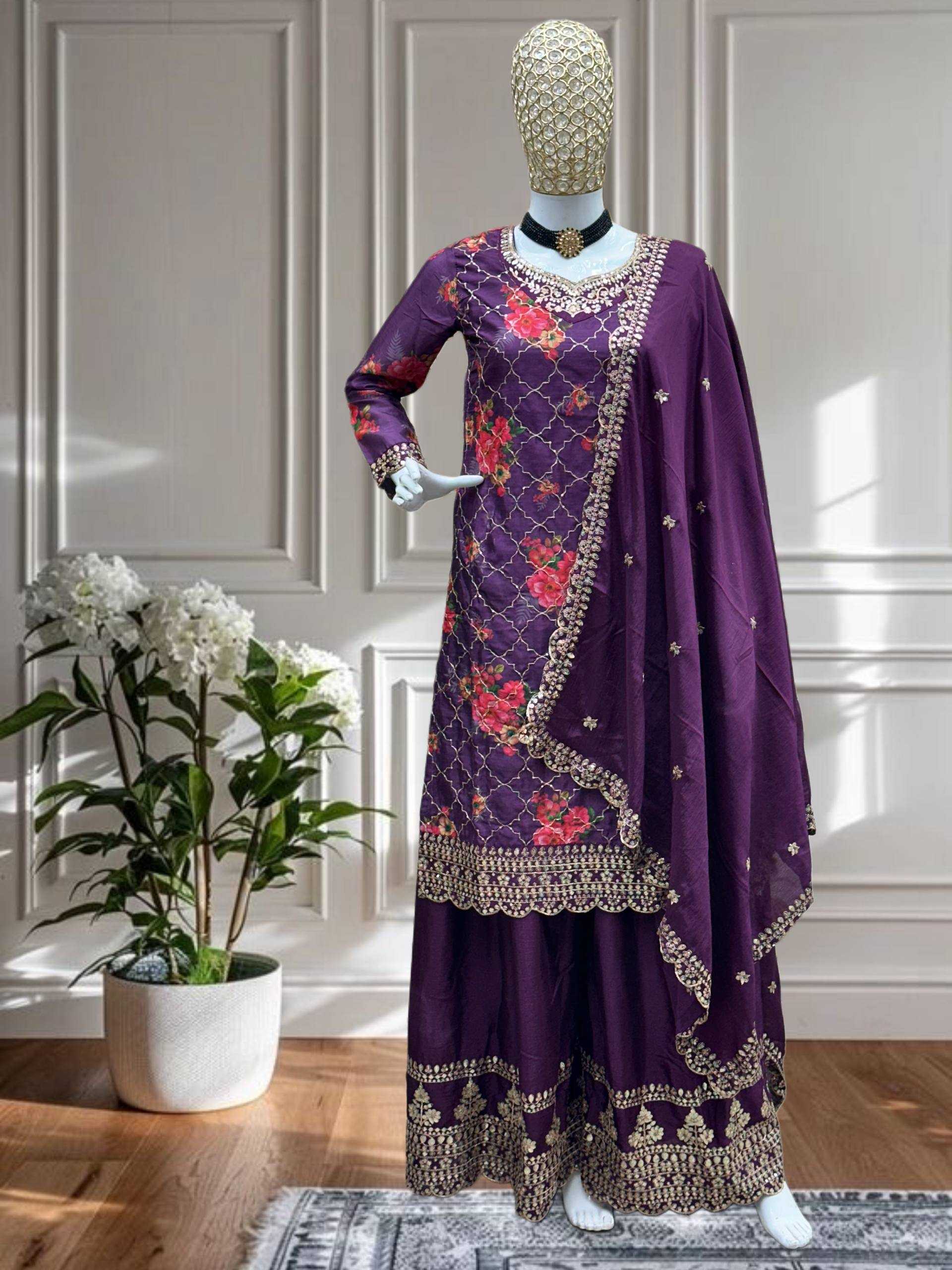Ynf Chinon Silk KESH533 5085 Kurti Wholesale Printed Kurtis Fancy Kurti Embroidered Kurtis Manufacturer