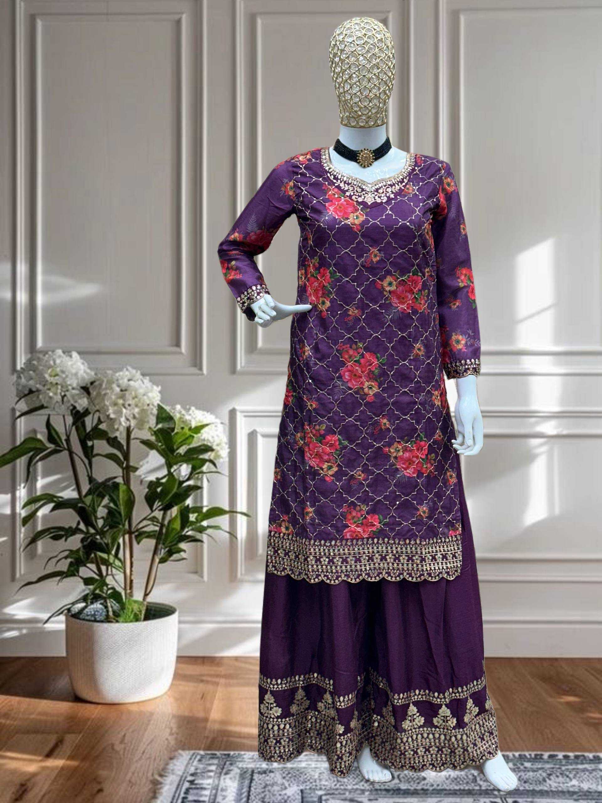 Ynf Chinon Silk KESH533 5085 Kurti Wholesale Printed Kurtis Fancy Kurti Embroidered Kurtis Manufacturer