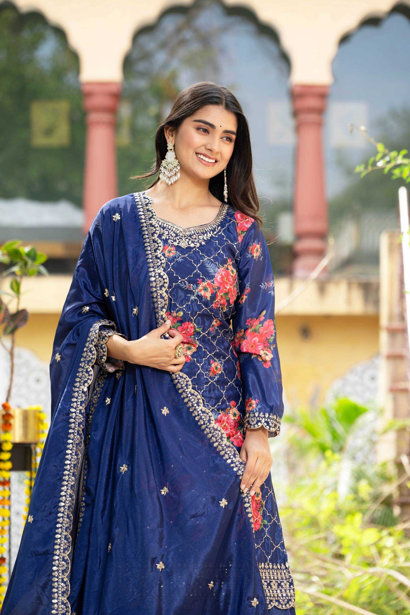 Ynf Chinon Silk KESH533 5085 Kurti Wholesale Printed Kurtis Fancy Kurti Embroidered Kurtis Manufacturer