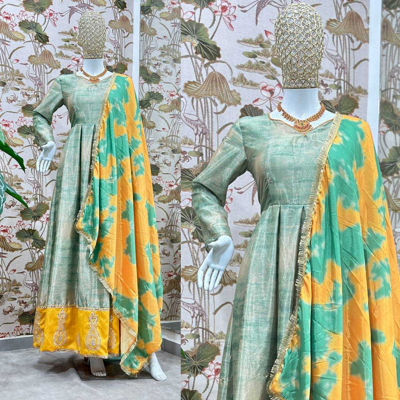 Ynf Chinon Silk KESH533 5097 Gowns Wholesale Embroidery Gowns Anarkali Gown Party Gowns Long Gowns Full Sleeve Gowns Manufacturer