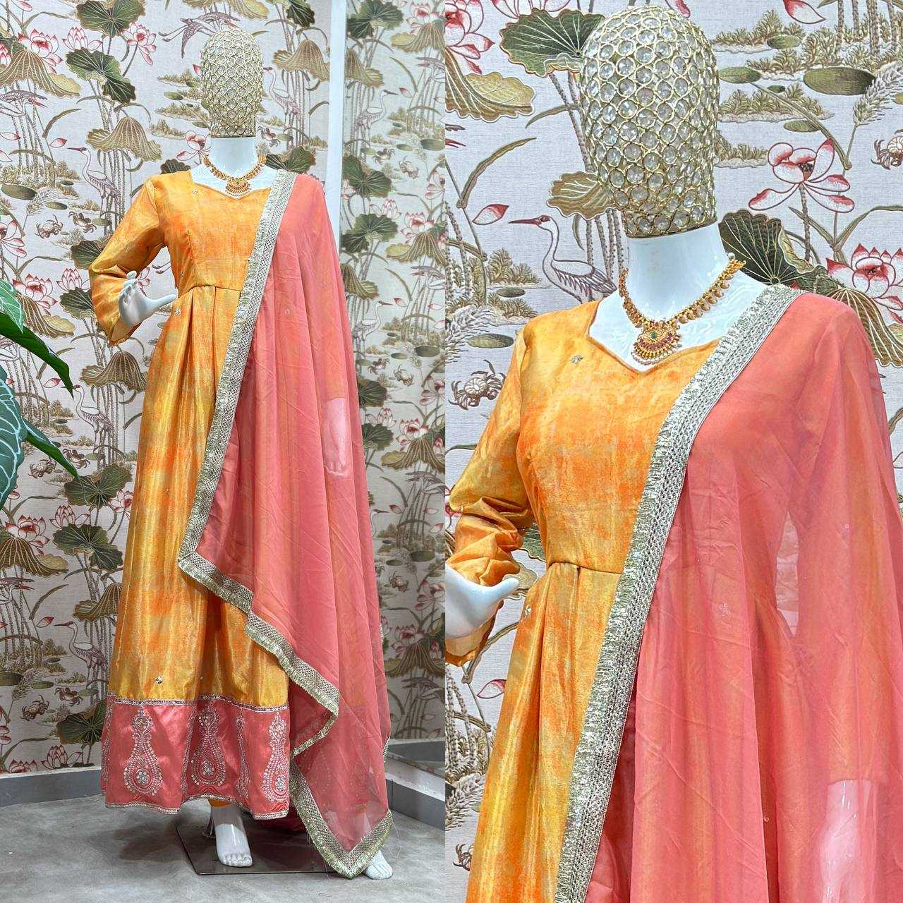 Ynf Chinon Silk KESH533 5097 Gowns Wholesale Embroidery Gowns Anarkali Gown Party Gowns Long Gowns Full Sleeve Gowns Manufacturer