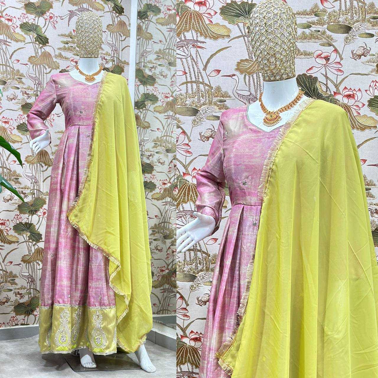 Ynf Chinon Silk KESH533 5097 Gowns Wholesale Embroidery Gowns Anarkali Gown Party Gowns Long Gowns Full Sleeve Gowns Manufacturer
