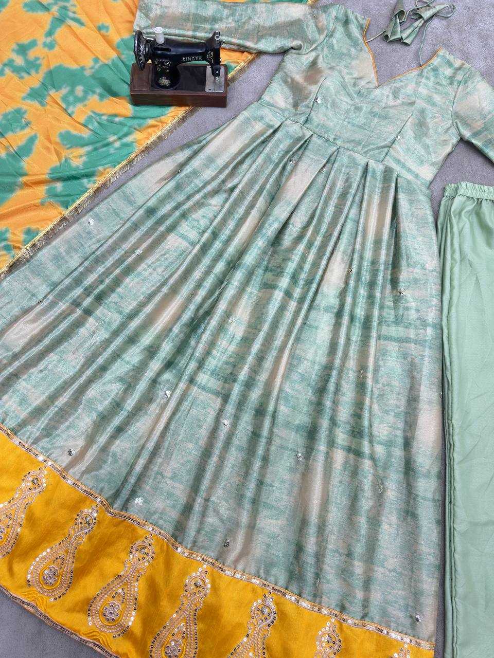 Ynf Chinon Silk KESH533 5097 Gowns Wholesale Embroidery Gowns Anarkali Gown Party Gowns Long Gowns Full Sleeve Gowns Manufacturer