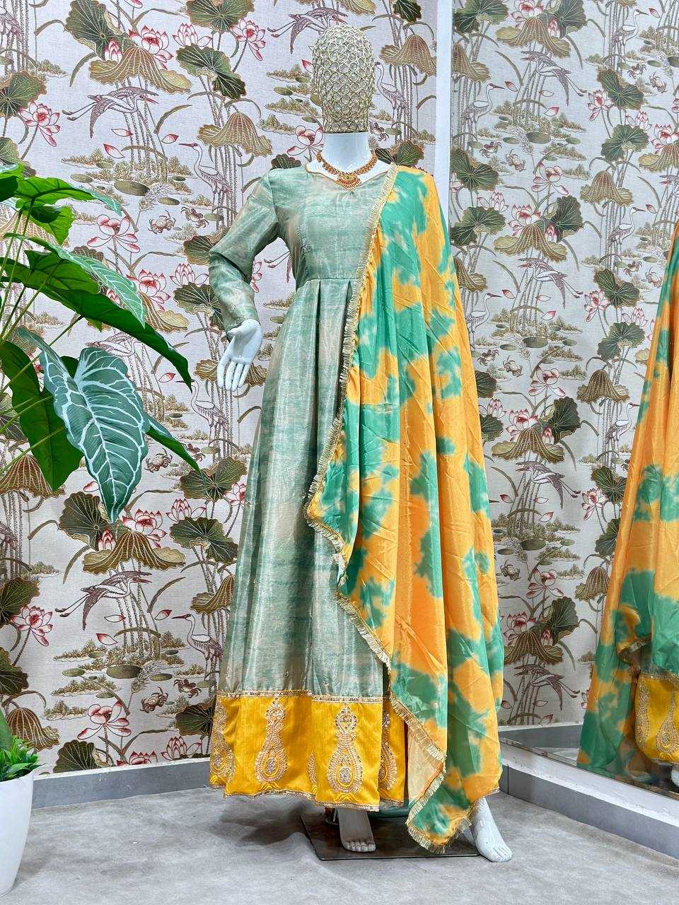 Ynf Chinon Silk KESH533 5097 Gowns Wholesale Embroidery Gowns Anarkali Gown Party Gowns Long Gowns Full Sleeve Gowns Manufacturer