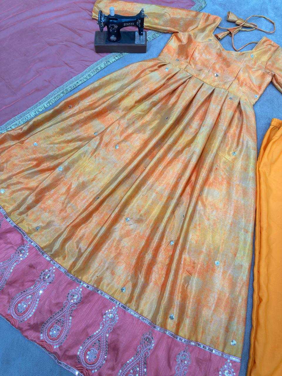 Ynf Chinon Silk KESH533 5097 Gowns Wholesale Embroidery Gowns Anarkali Gown Party Gowns Long Gowns Full Sleeve Gowns Manufacturer