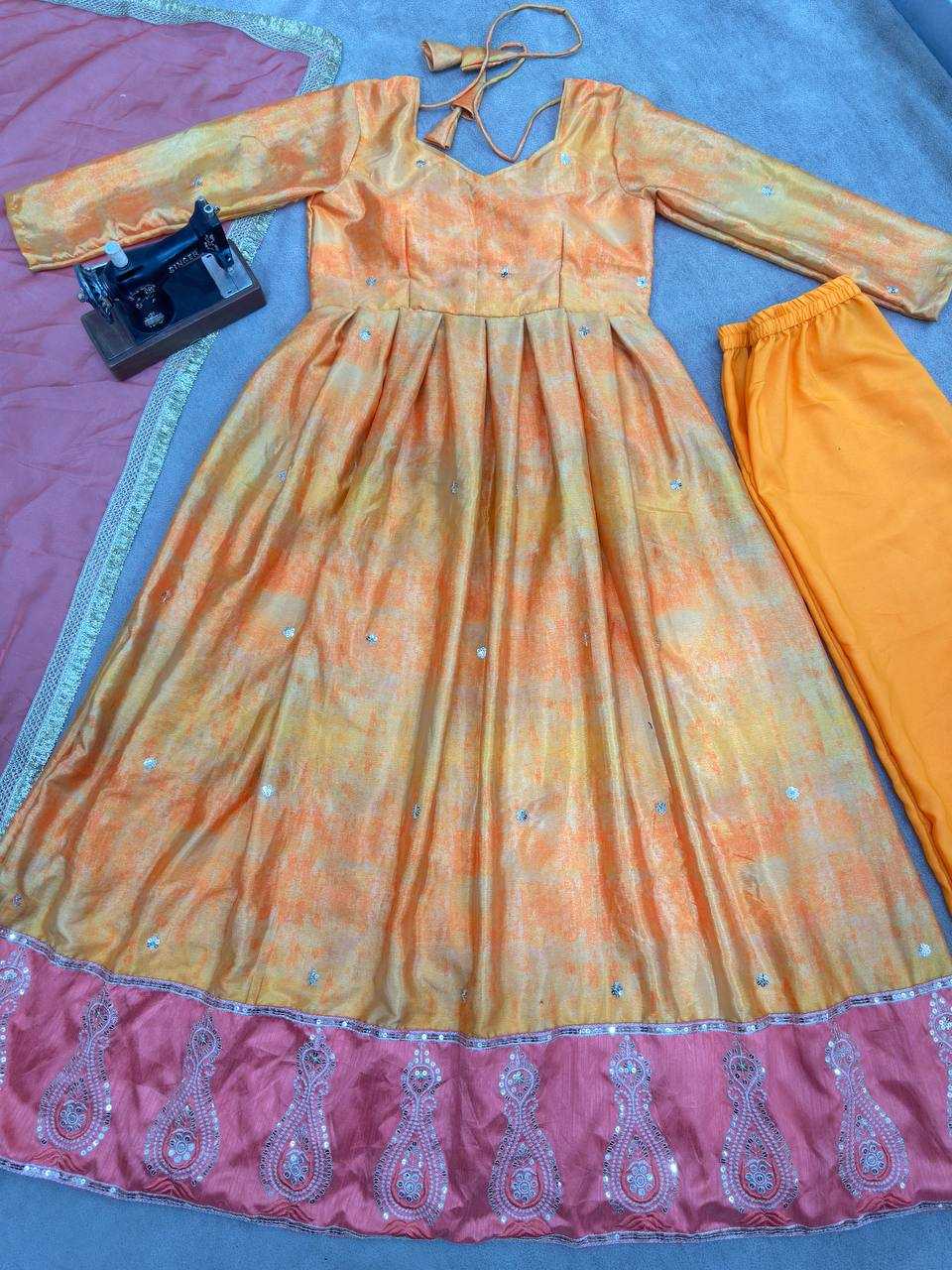 Ynf Chinon Silk KESH533 5097 Gowns Wholesale Embroidery Gowns Anarkali Gown Party Gowns Long Gowns Full Sleeve Gowns Manufacturer