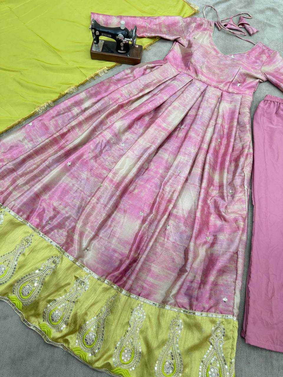Ynf Chinon Silk KESH533 5097 Gowns Wholesale Embroidery Gowns Anarkali Gown Party Gowns Long Gowns Full Sleeve Gowns Manufacturer