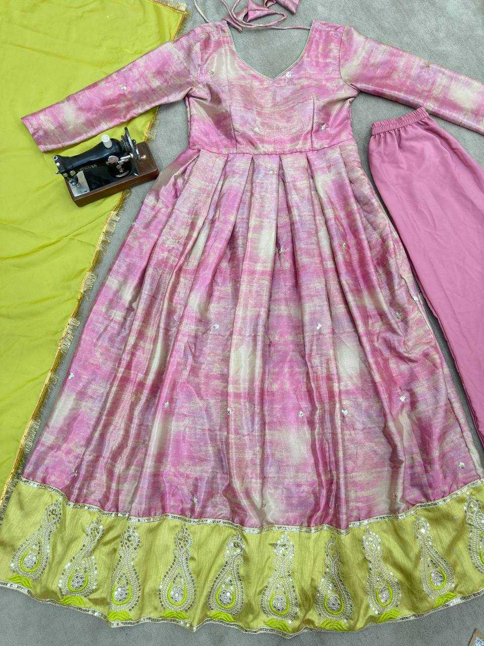 Ynf Chinon Silk KESH533 5097 Gowns Wholesale Embroidery Gowns Anarkali Gown Party Gowns Long Gowns Full Sleeve Gowns Manufacturer
