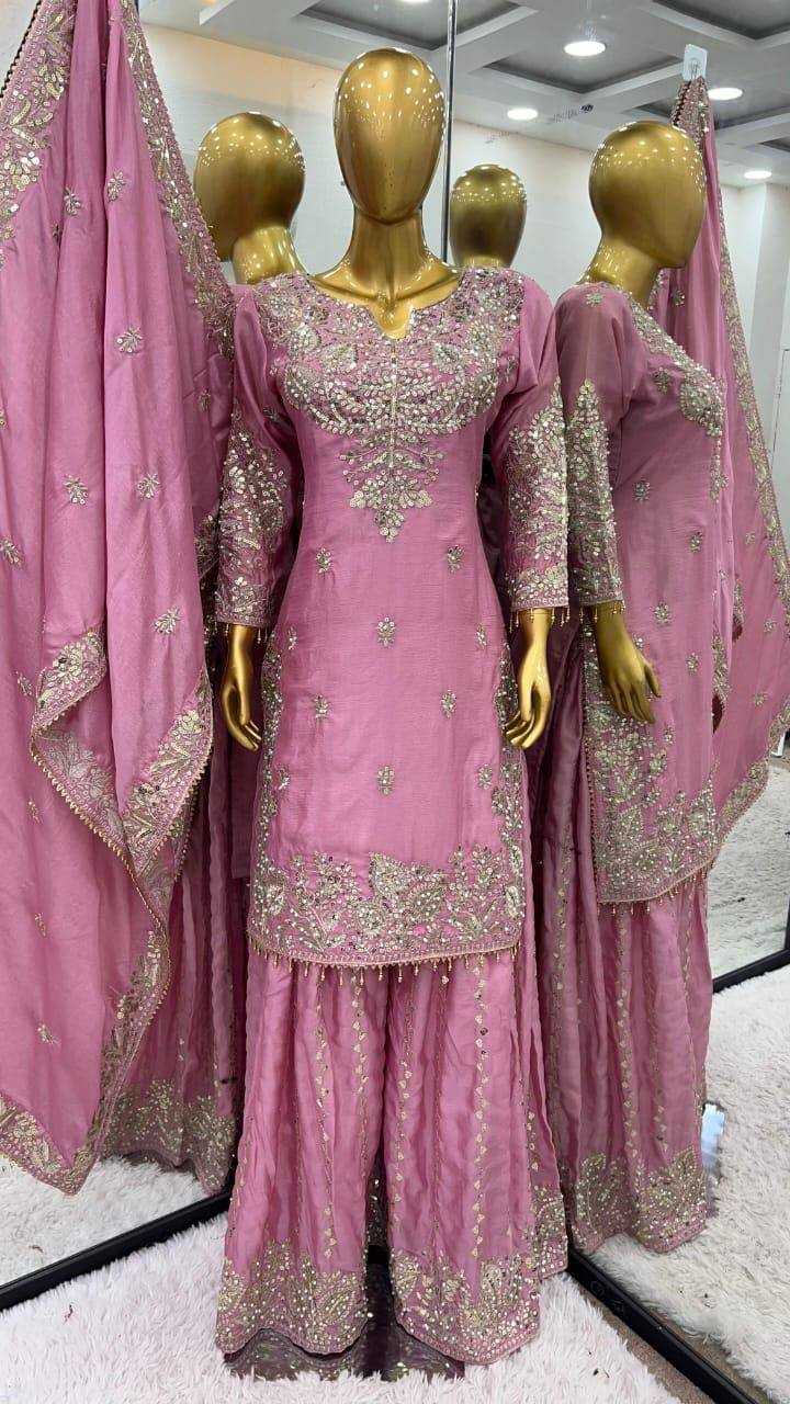 Ynf Chinon Silk KESH540 1113 Suits & Dresses Wholesale Sharara Salwar Suits Manufacturer