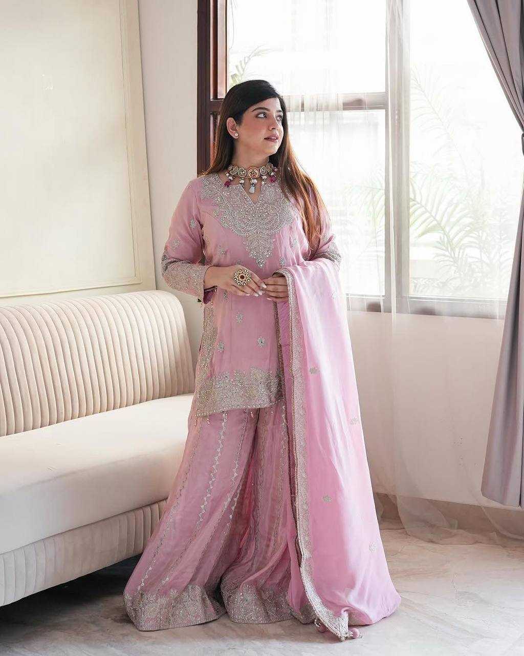 Ynf Chinon Silk KESH540 1113 Suits & Dresses Wholesale Sharara Salwar Suits Manufacturer