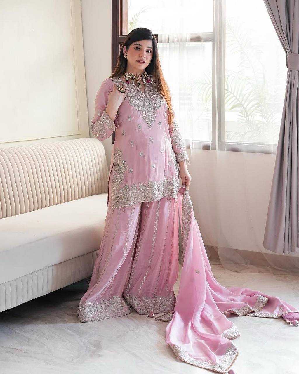 Ynf Chinon Silk KESH540 1113 Suits & Dresses Wholesale Sharara Salwar Suits Manufacturer