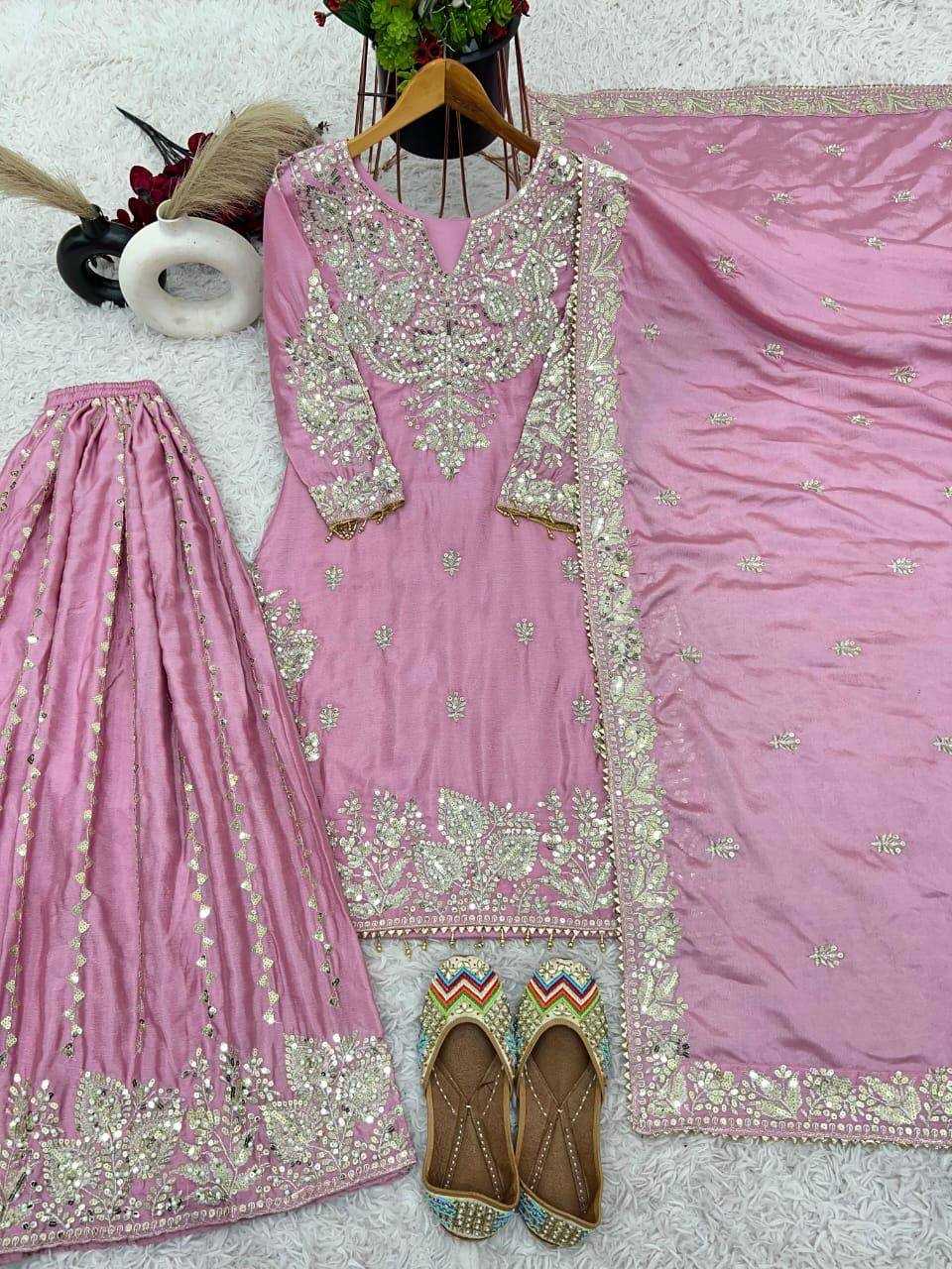Ynf Chinon Silk KESH540 1113 Suits & Dresses Wholesale Sharara Salwar Suits Manufacturer