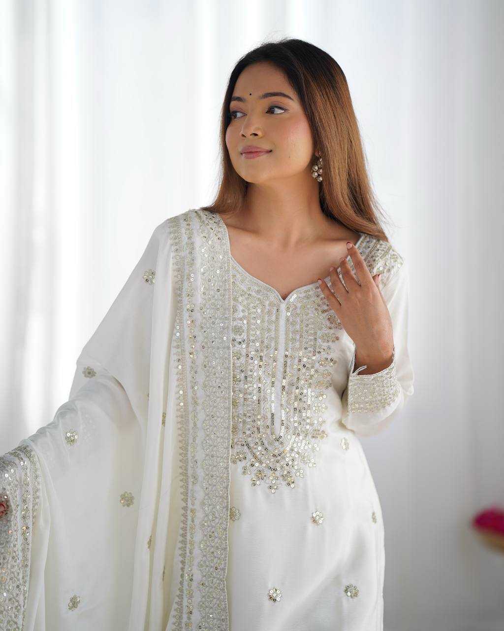 Ynf Chinon Silk KESH540 1114 Suits & Dresses Wholesale Sharara Salwar Suits Manufacturer