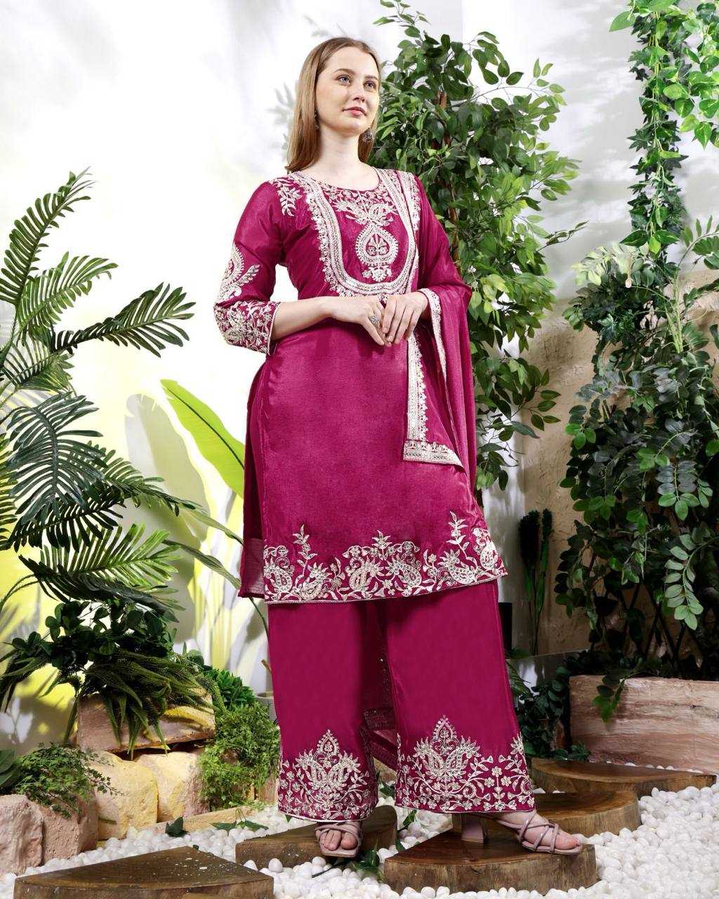 Ynf Chinon Silk KESH540 1133 Suits & Dresses Wholesale Sharara Salwar Suits Silk Suits Manufacturer