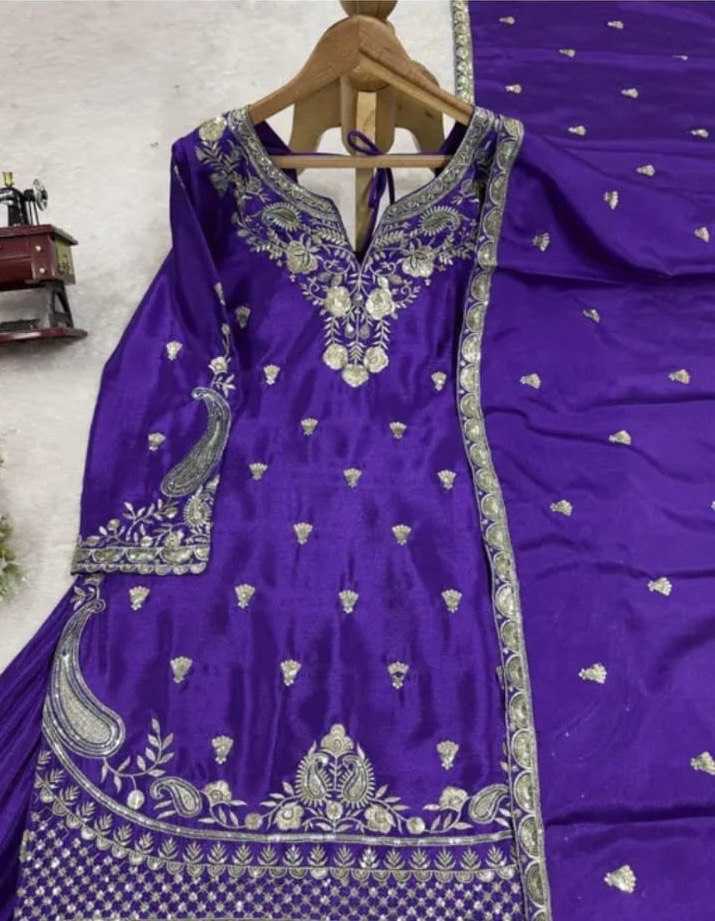 Ynf Chinon Silk KESH540 5010 Suits & Dresses Wholesale Sharara Salwar Suits Silk Suits Manufacturer