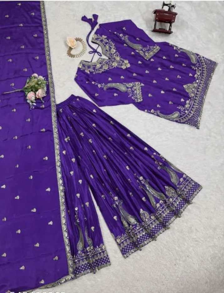 Ynf Chinon Silk KESH540 5010 Suits & Dresses Wholesale Sharara Salwar Suits Silk Suits Manufacturer