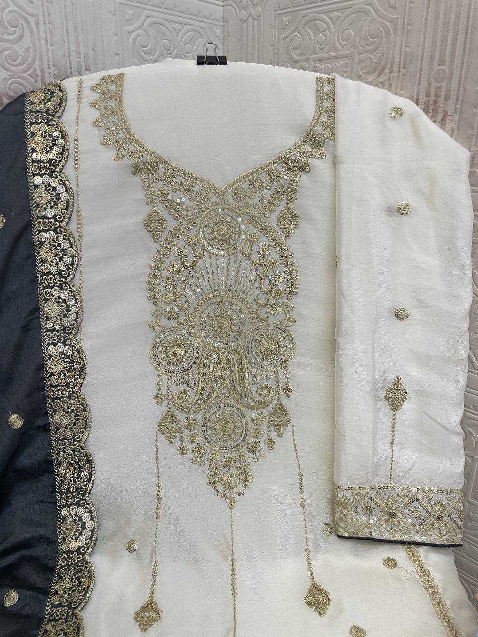 Ynf Chinon Silk RIN131 1311 Suits & Dresses Wholesale Ladies Suits Embroidery Suits Palazzo Suit Zari Work Suit Manufacturer