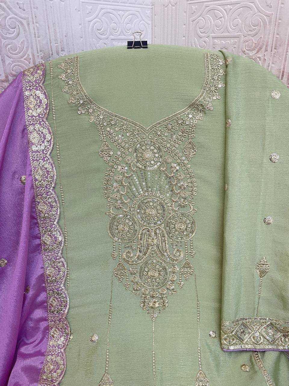 Ynf Chinon Silk RIN131 1311 Suits & Dresses Wholesale Ladies Suits Embroidery Suits Palazzo Suit Zari Work Suit Manufacturer