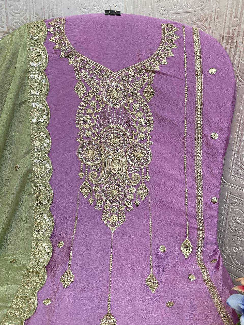 Ynf Chinon Silk RIN131 1311 Suits & Dresses Wholesale Ladies Suits Embroidery Suits Palazzo Suit Zari Work Suit Manufacturer