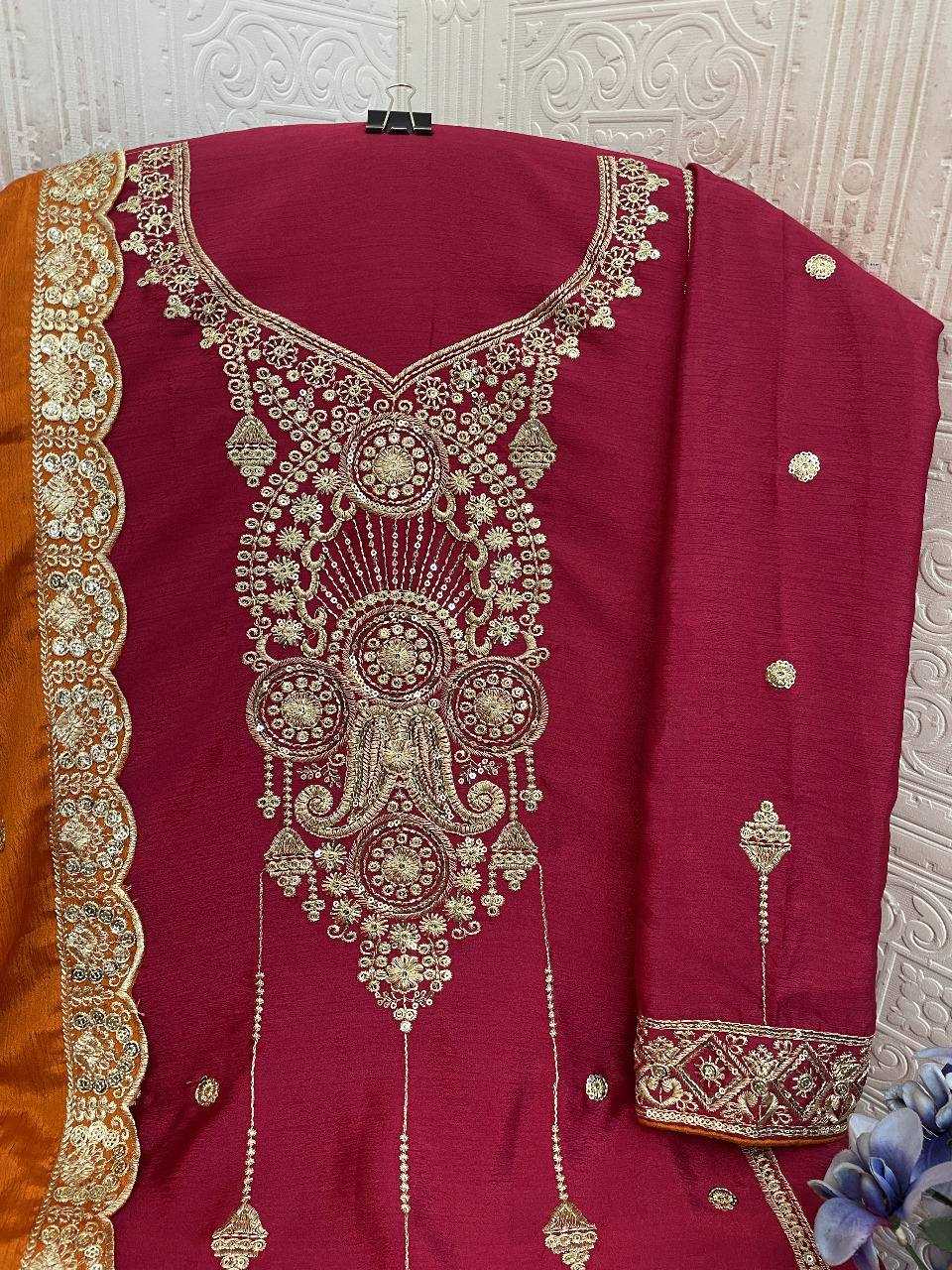 Ynf Chinon Silk RIN131 1311 Suits & Dresses Wholesale Ladies Suits Embroidery Suits Palazzo Suit Zari Work Suit Manufacturer