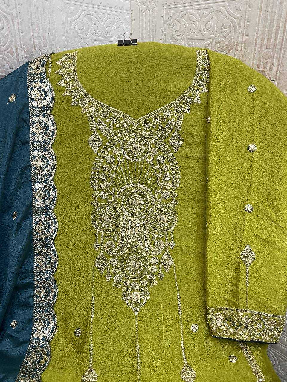 Ynf Chinon Silk RIN131 1311 Suits & Dresses Wholesale Ladies Suits Embroidery Suits Palazzo Suit Zari Work Suit Manufacturer