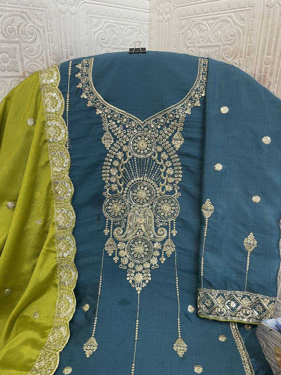 Ynf Chinon Silk RIN131 1311 Suits & Dresses Wholesale Ladies Suits Embroidery Suits Palazzo Suit Zari Work Suit Manufacturer