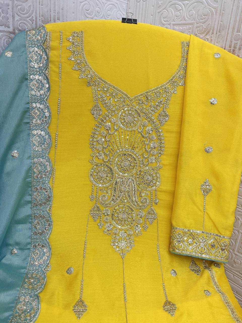 Ynf Chinon Silk RIN131 1311 Suits & Dresses Wholesale Ladies Suits Embroidery Suits Palazzo Suit Zari Work Suit Manufacturer